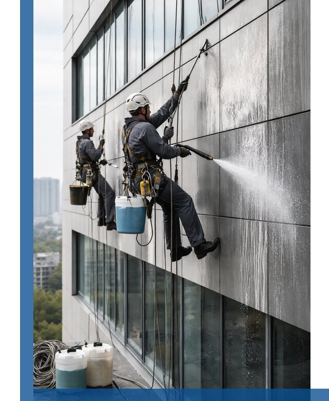 Профессиональная мойка вентилируемых фасадов в Феодосии