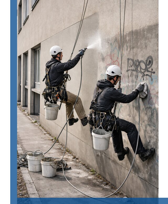 Антиграффити покрытие фасада с защитой от надписей в Феодосии