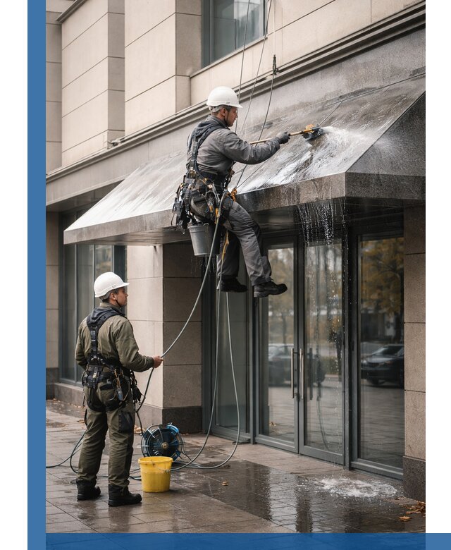 Профессиональная мойка козырьков и навесов в Феодосии