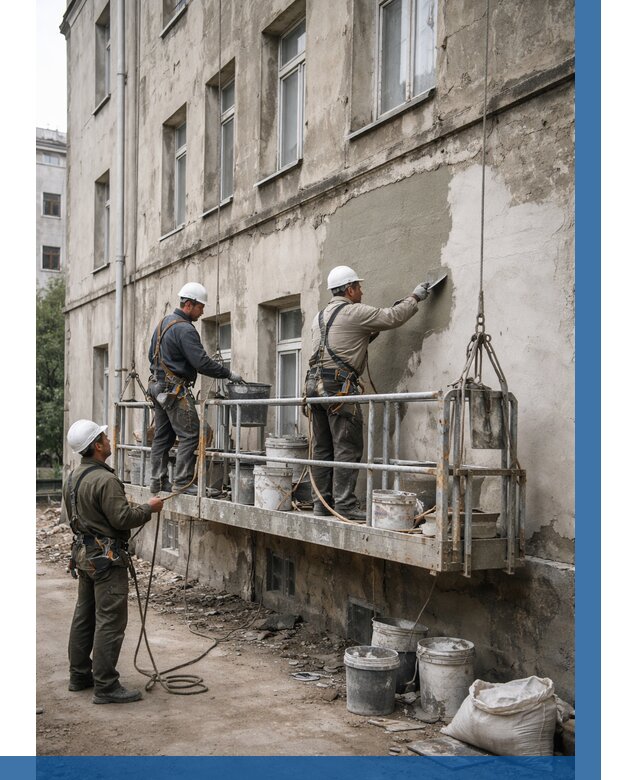 Капитальный ремонт фасада в Феодосии от 4266 р. | ВЫСОТНИК-Фдс