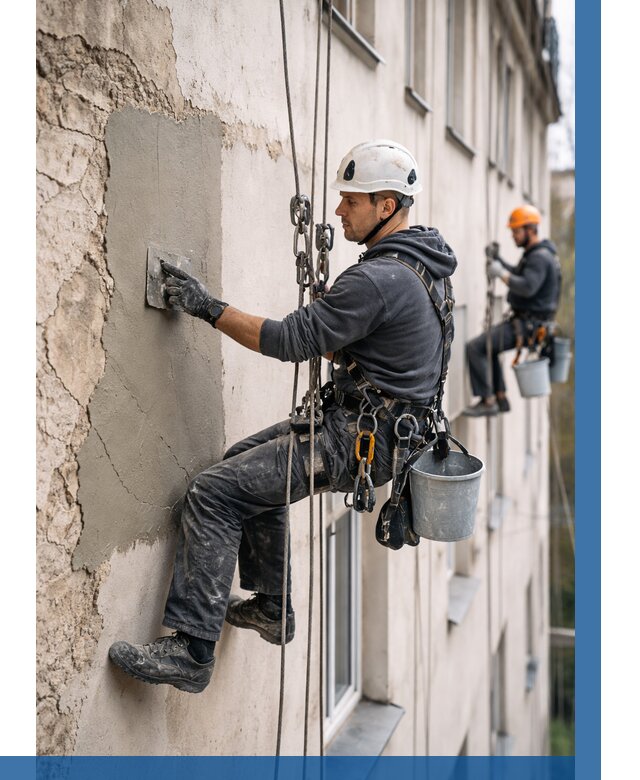 Восстановление штукатурки фасада в Феодосии от 1219 р. | ВЫСОТНИК-Фдс