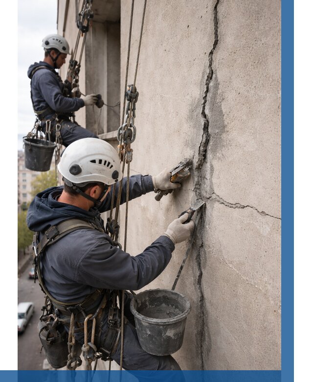 Заделка трещин на фасаде в Феодосии от 914 р. | ВЫСОТНИК-Фдс