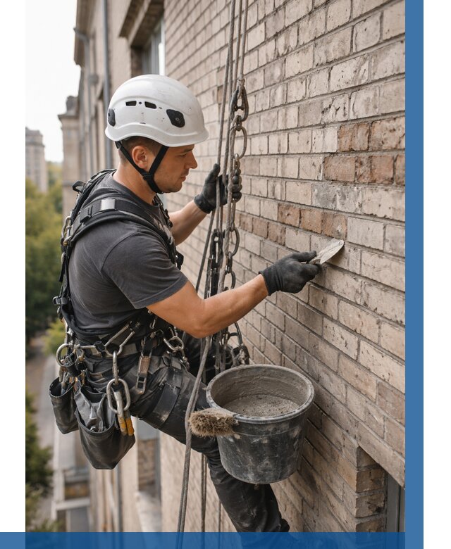 Ремонт кирпичной кладки фасада в Феодосии от 1828 р. | ВЫСОТНИК-Фдс