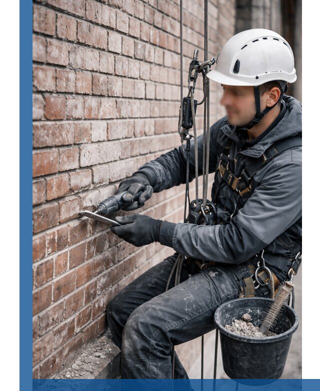 Расшивка кирпичных швов фасадов и стен, ремонт в Феодосии