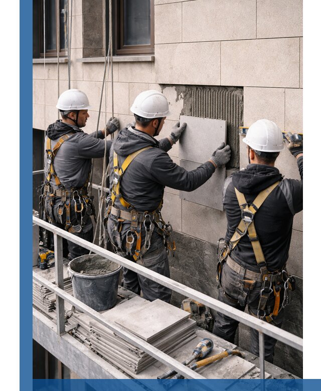 Ремонт облицовки фасада плиткой в Феодосии с гарантией