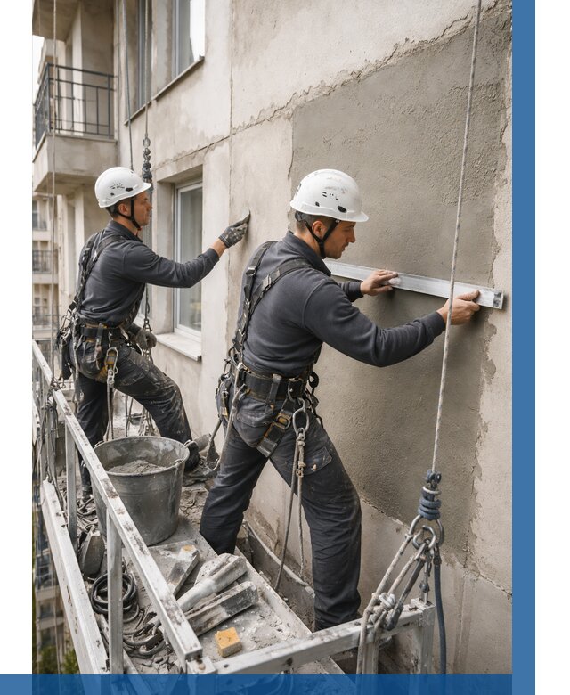 Штукатурка фасада на высоте в Феодосии от 914 р. | ВЫСОТНИК-Фдс