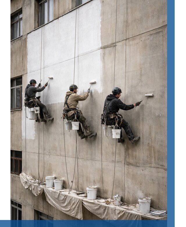 Покраска бетонного фасада в Феодосии от 356 р за м2 | ВЫСОТНИК-Фдс