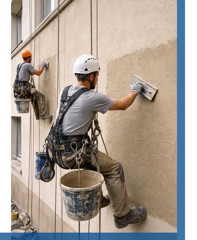 Декоративная штукатурка фасада в Феодосии от 1219 р. | ВЫСОТНИК-Фдс