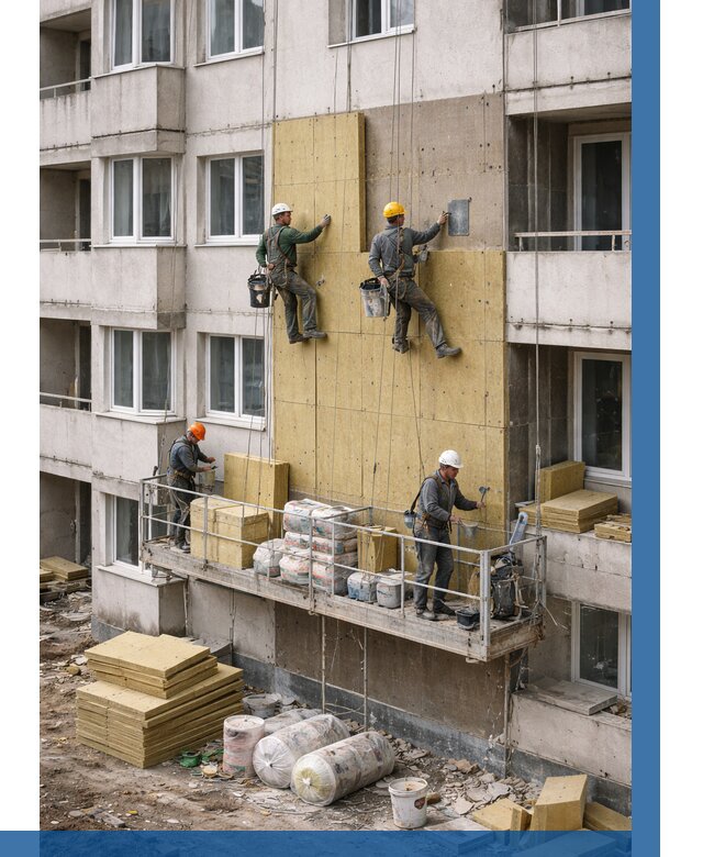 Утепление фасада минватой в Феодосии от 1524 р. | ВЫСОТНИК-Фдс