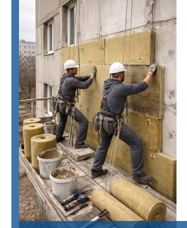 Утепление фасада минватой в Феодосии под ключ с гарантией