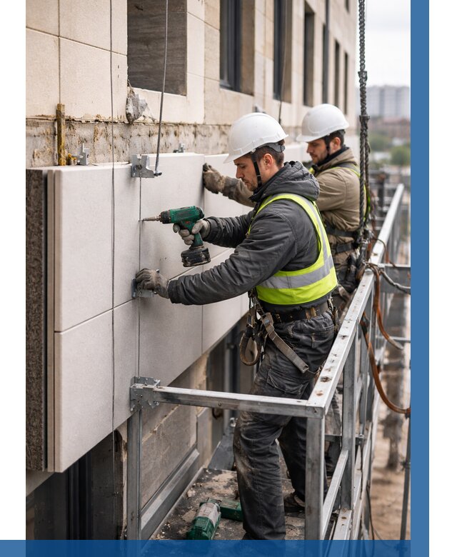 Монтаж фасадных термопанелей в Феодосии от 1524 р. | ВЫСОТНИК-Фдс