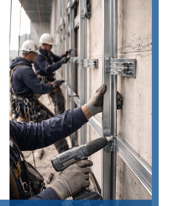 Монтаж подсистемы вентфасада в Феодосии от 863 р. | ВЫСОТНИК-Фдс