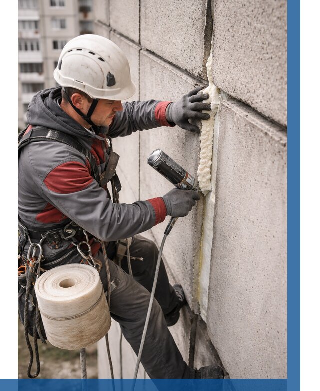 Утепление межпанельных швов в Феодосии от 711 р. | ВЫСОТНИК-Фдс