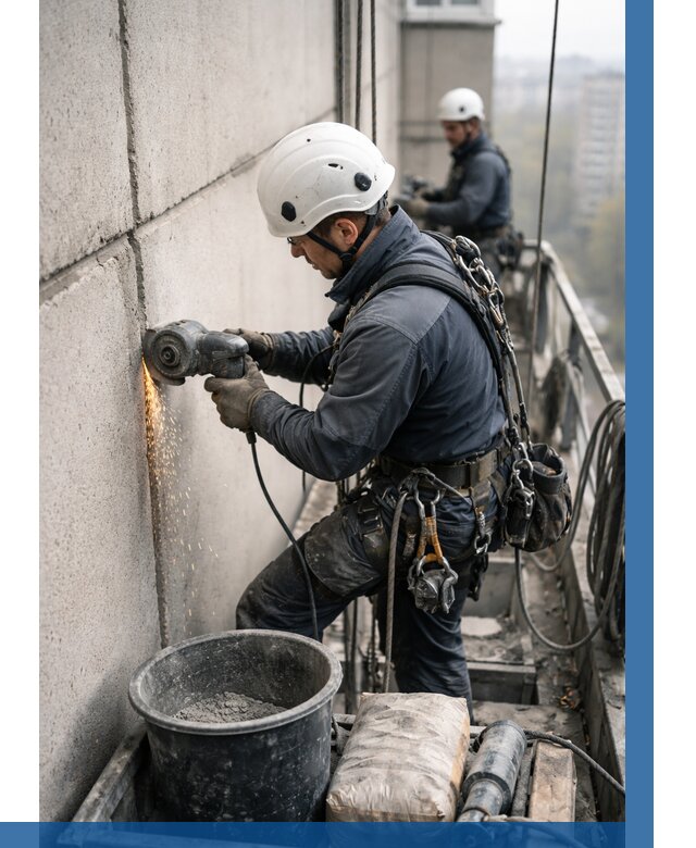 Штробление межпанельных швов в Феодосии от 1219 р. | ВЫСОТНИК-Фдс