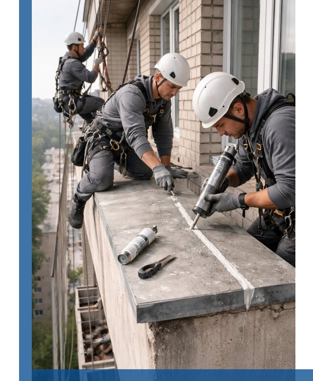 Герметизация балконного козырька в Феодосии профессионально