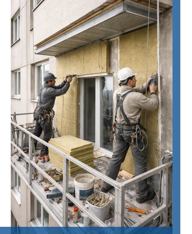 Утепление балкона снаружи в Феодосии от 1625 р. под ключ ВЫСОТНИК-Фдс