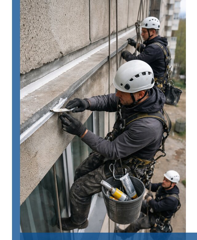 Герметизация примыкания балкона в Феодосии под ключ с гарантией