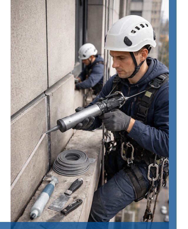 Герметизация деформационных швов фасада в Феодосии от 711 | ВЫСОТНИК-Фдс