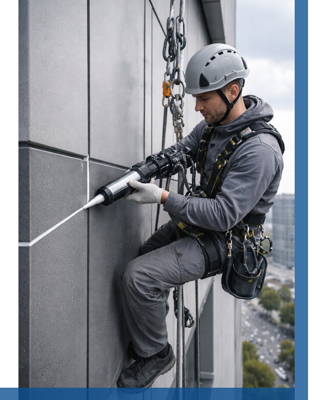 Герметизация стыков фасадных панелей в Феодосии от 6603 р.| ВЫСОТНИК-Фдс