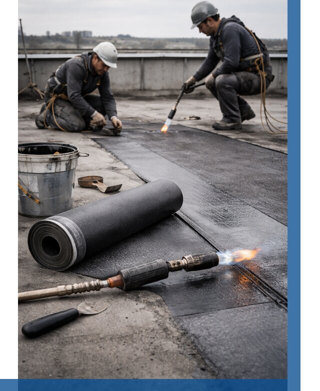 Ремонт рулонной кровли в Феодосии от 660 р. | ВЫСОТНИК-Фдс