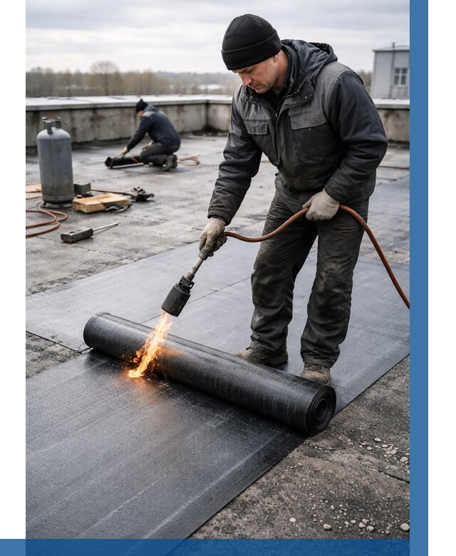 Ремонт наплавляемой кровли в Феодосии от 711 р. | ВЫСОТНИК-Фдс