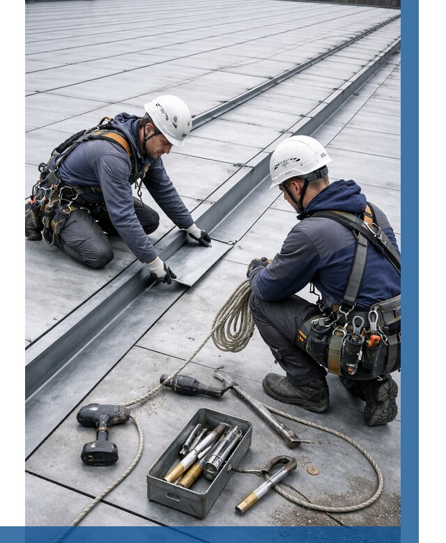 Ремонт фальцевой кровли в Феодосии от 711 р. | ВЫСОТНИК-Фдс