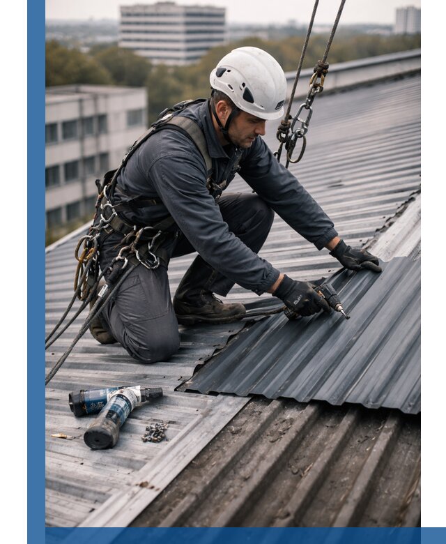 Ремонт профнастила на кровле в Феодосии, работы под ключ