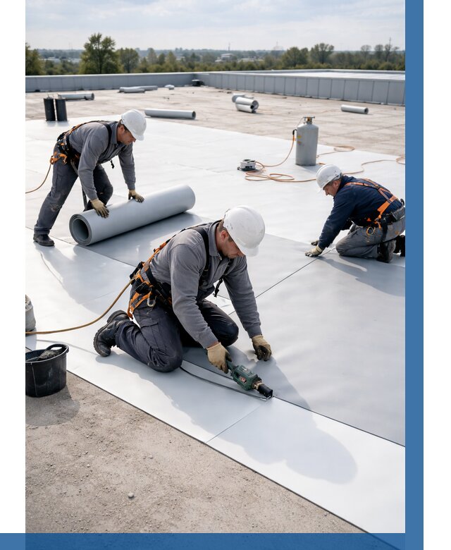 Монтаж мембранной кровли под ключ в Феодосии от 1219 р. | ВЫСОТНИК-Фдс