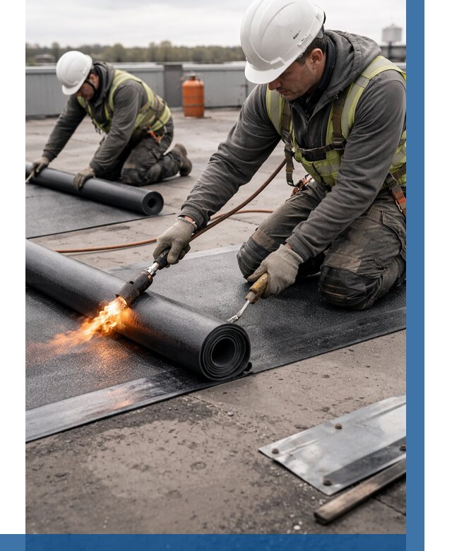 Монтаж наплавляемой кровли в Феодосии от 863 р. — ВЫСОТНИК-Фдс