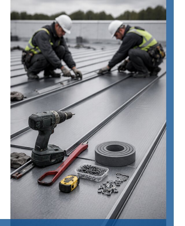 Монтаж фальцевой кровли в Феодосии от 1828 р. | ВЫСОТНИК-Фдс