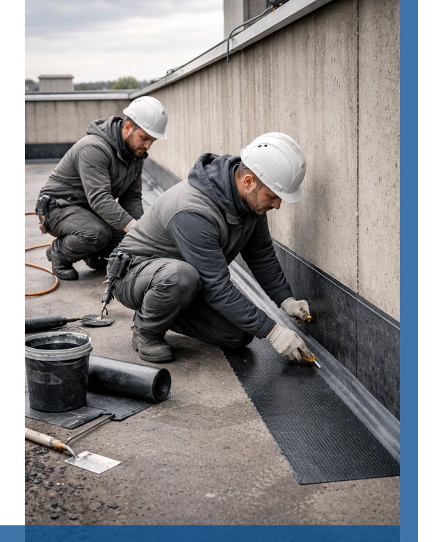 Гидроизоляция примыканий на кровле в Феодосии от 914 р. | ВЫСОТНИК-Фдс