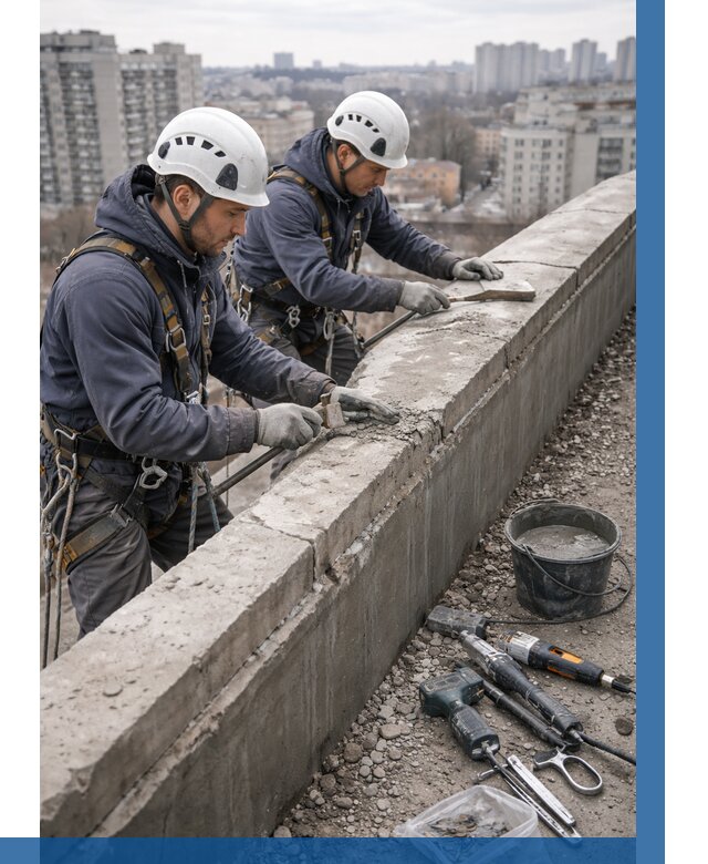 Ремонт парапета на кровле в Феодосии от 1524 р. | ВЫСОТНИК-Фдс