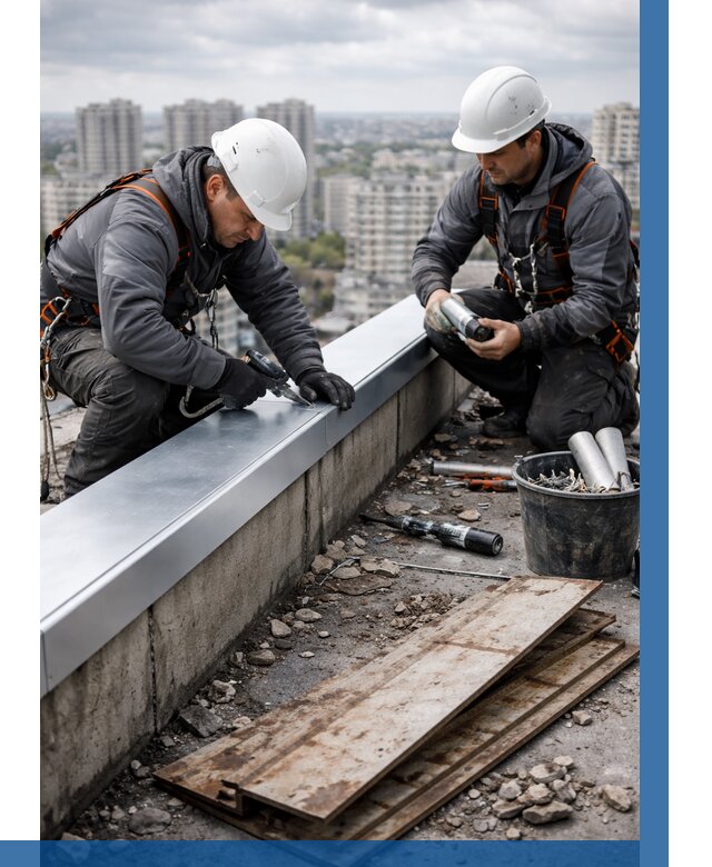 Замена парапетных крышек под ключ в Феодосии от 1219 р. | ВЫСОТНИК-Фдс