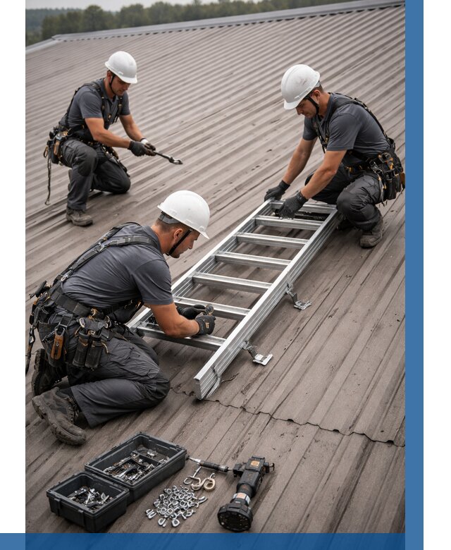 Монтаж кровельной лестницы в Феодосии от 4571 р. | ВЫСОТНИК-Фдс