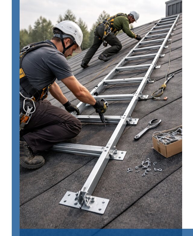 Профессиональный монтаж кровельной лестницы в Феодосии под ключ