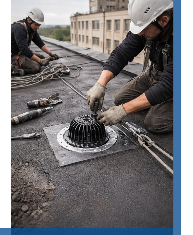 Установка водосточных воронок в Феодосии цена от 3555 р. | ВЫСОТНИК-Фдс