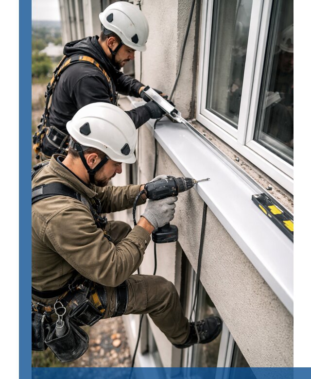 Профессиональный монтаж оконных отливов и отведения воды в Феодосии