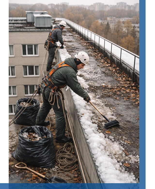 Очистка кровли по периметру в Феодосии от 559 р. | ВЫСОТНИК-Фдс