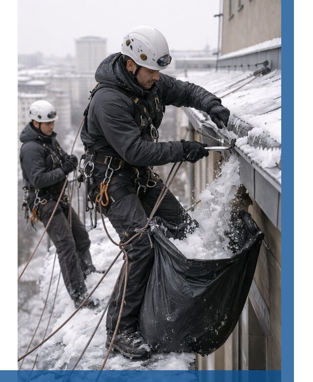 Аварийная очистка крыши в Феодосии под ключ от 305 р. | ВЫСОТНИК-Фдс