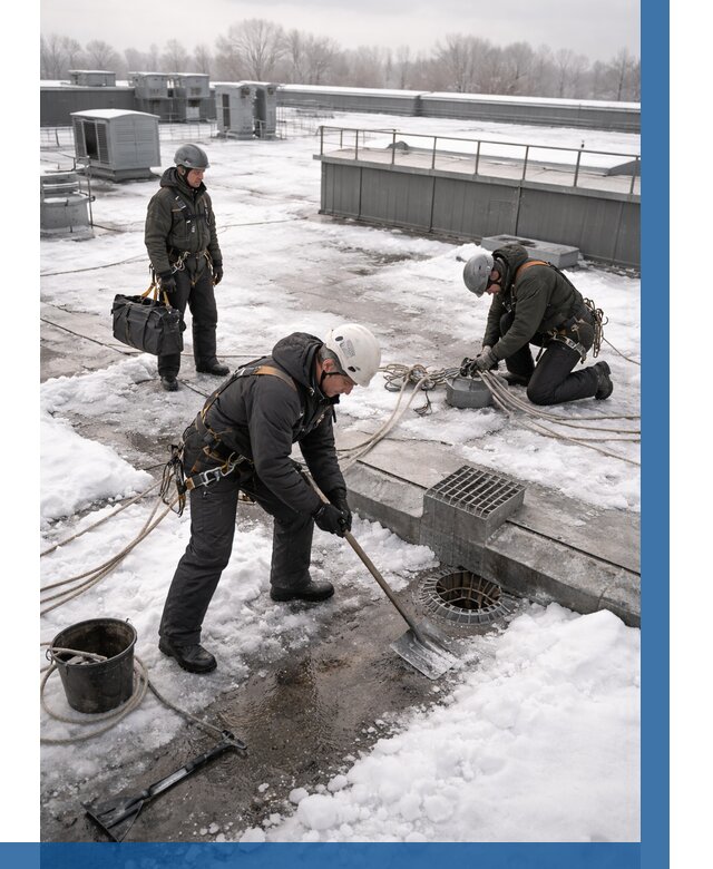 Абонентское обслуживание кровли зимой в Феодосии от 8126 р. | ВЫСОТНИК-Фдс