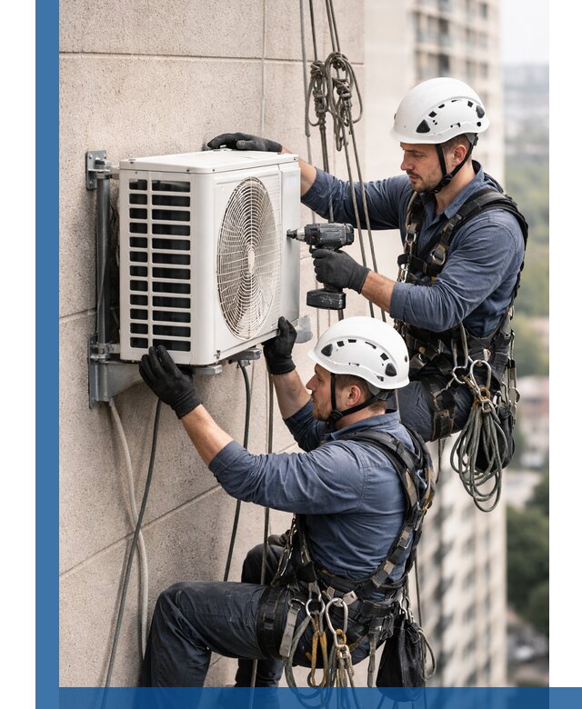 Монтаж внешнего блока кондиционера в Феодосии установка и крепление