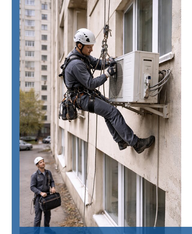 Демонтаж внешнего блока кондиционера в Феодосии профессионально