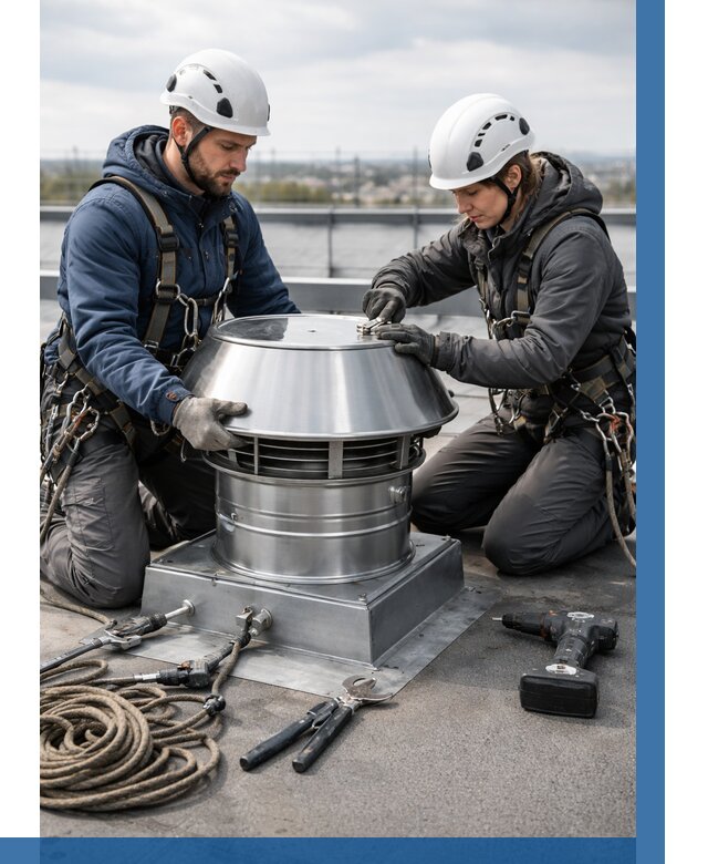 Установка дефлекторов на кровле в Феодосии от 4571 р. | ВЫСОТНИК-Фдс