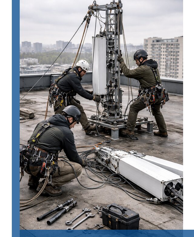 Демонтаж антенн на крыше зданий в Феодосии с гарантией