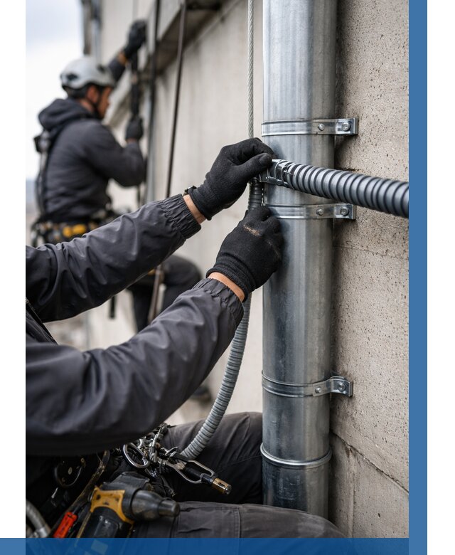 Монтаж гофры для кабеля в Феодосии от 305 р. | ВЫСОТНИК-Фдс