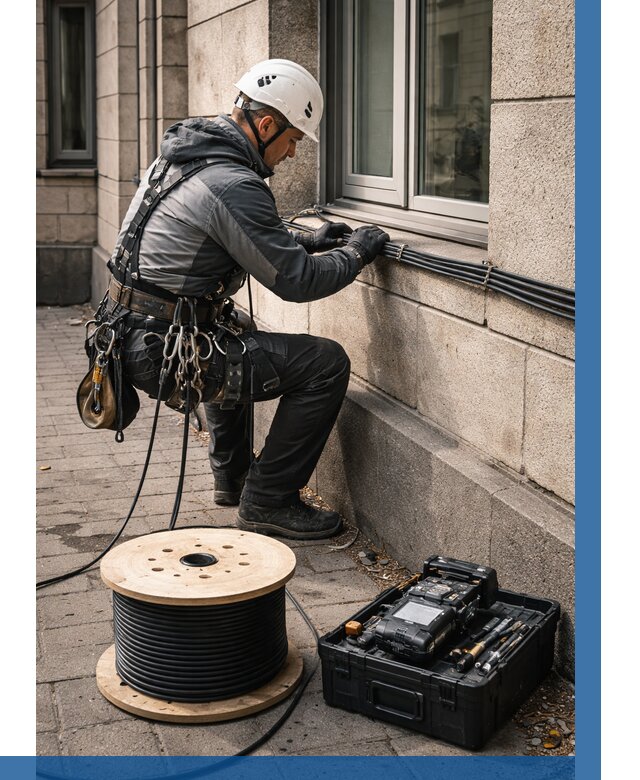 Прокладка оптоволоконного кабеля в Феодосии от 813 р. | ВЫСОТНИК-Фдс