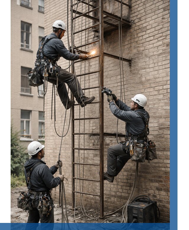 Ремонт пожарной лестницы в Феодосии от 7619 р. | ВЫСОТНИК-Фдс