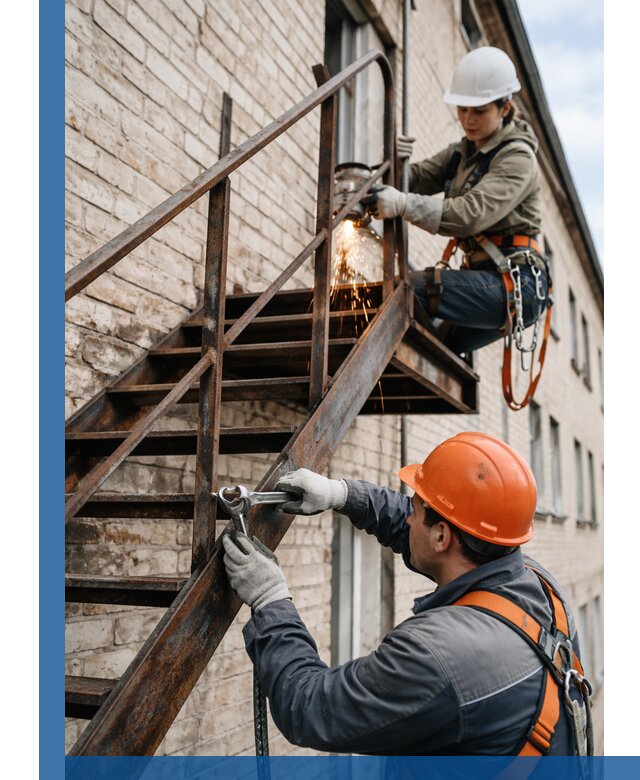 Ремонт и восстановление пожарных лестниц с выездом в Феодосии