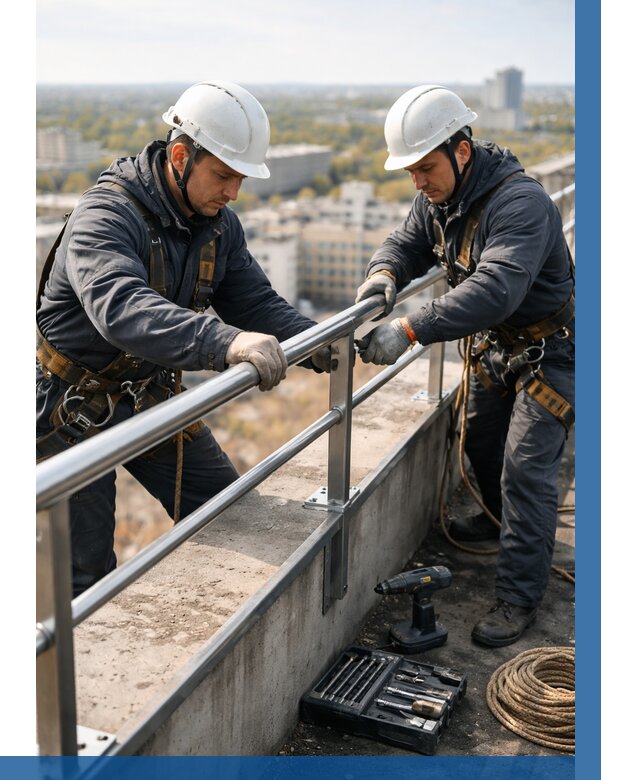 Монтаж перил на высоте в Феодосии от 2540 р. | ВЫСОТНИК-Фдс