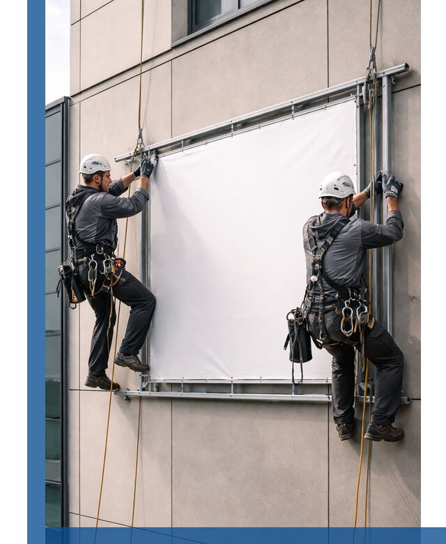 Монтаж наружной рекламной вывески в Феодосии под ключ